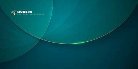 Wall Mural - background abstract design with blue teal and gold color circle shapes fluid gradient background sha