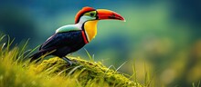 In The Grassy Fields Of Brazil, A Colorful Bird With A Magnificent Beak Emerged, Becoming An Iconic Symbol Of The Countrys Rich Wildlife And Natural Beauty, Captivating The Ornithologists Studying The