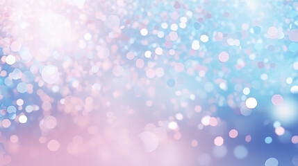 Wall Mural - Abstract blur bokeh banner background. Light blue, purple and pale pink bokeh background