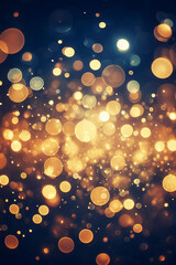 Abstract blur bokeh background. Yellow gold and navy blue colors bokeh background