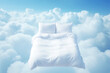 White Bed Linen in Clouds. Sweet Sleep Comfort Concept