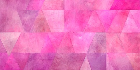  Pink, magenta textured surface with triangles, shapes. Bright colors creating a geometric patterned design for card, banner. Distressed, watercolor style.