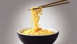 Chinese noodle Japanese Instant Chopped chopsticks form white bowl twist swirl shape ramen lunch asian pasta isolated meal food eat soup asia fresh cup hot chopstick traditional tasty oriental