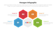 Hexagon Or Hexagonal Honeycombs Shape Infographics Template Diagram With Circular Cycle Structure With 4 Point Step Creative Design For Slide Presentation