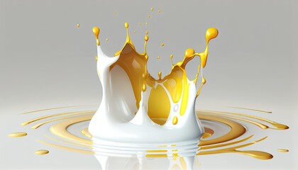 white beauty milk cream splashing liquid oil splash essence 3d rendering industry natural crude energy yellow power background olive isolated gold nature abstract dripped engine pour organic