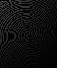 Wall Mural - Black paper texture. Abstract twirl spiral like fingerprint.