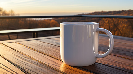 Sticker - cup of coffee on the table HD 8K wallpaper Stock Photographic Image 