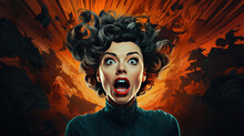 "Scream Of The Inferno"
An Electrifying Portrait Of A Woman Screaming, Her Expression Frozen In Terror, Set Against A Chaotic Inferno, Capturing A Moment Of Intense Emotion And Fear.