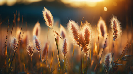 Sticker - wheat field at sunset HD 8K wallpaper Stock Photographic Image 