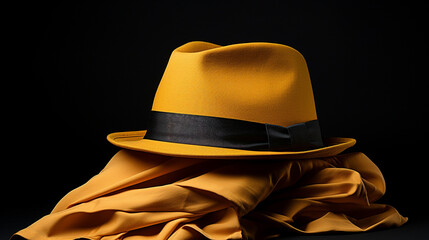 Wall Mural - hat on black HD 8K wallpaper Stock Photographic Image 