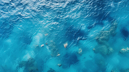 Wall Mural - aerial view of blue sea surface