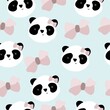 canvas print picture - seamless pattern with panda