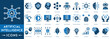 Artificial Intelligence line icons set. AI icons includes machine learning, AI Assistant, Virtual Intelligence, Automation Technology, AI technology, future, robots.