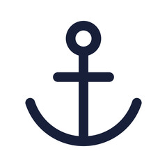 Canvas Print - anchor flat line icon