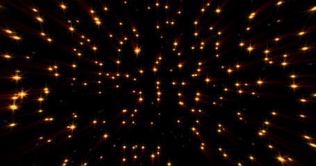 Wall Mural - Abstract cosmic background of energetic bright glowing magical stars on a dark sky background