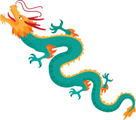 Wall Mural - illustration vector image of happy new year 2024 year of the dragon
