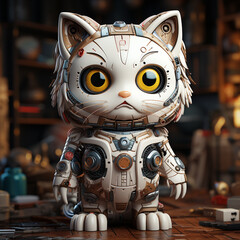 Poster - 3d Robot cartoon cat 