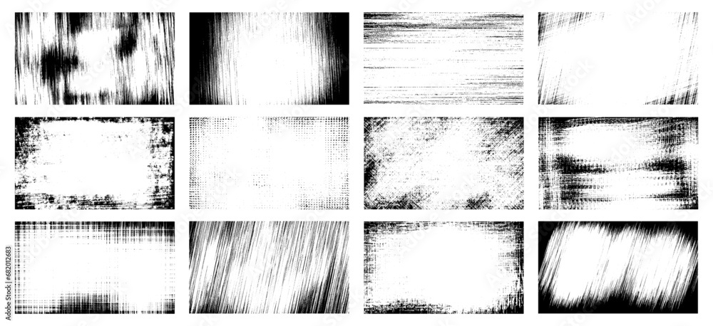 Overlay textures set stamp with grunge effect. Old damage Dirty grainy ...