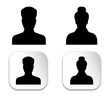 © david - Default anonymous user portrait vector illustration flat vector designs. Man and woman vector profile graphic signs set