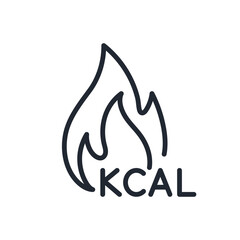 Wall Mural - Kcal editable stroke outline icon isolated on white background flat vector illustration. Pixel perfect. 64 x 64.