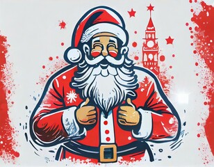 Wall Mural - cartoon portrait of santa claus	