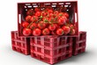 © sandra - white isolated crates plastic Tomatoes
