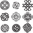 celtic elements ornaments knots icon set