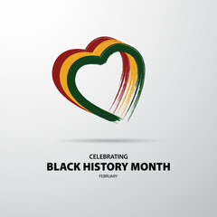 Wall Mural - Black History Month Celebration Background Vector Illustration