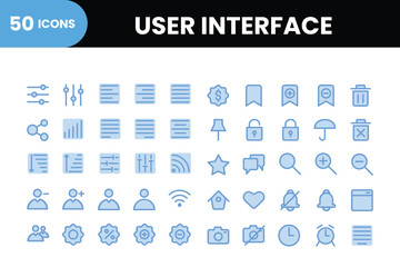User Interface Icons Collection, Basic ui ux icon set. Set icon of user interface. Vector illustration. editable stroke.. Pixel perfect. 64 x 64.