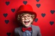 Portrait of a cute little boy on Valentine's Day.