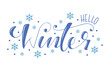 hello winter hand drawn lettering ,isolated vector illustration