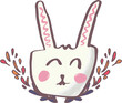 Digital png illustration of rabbit face on transparent background