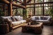 photograph of A rustic style living room decorate made from large pine logs wide angle lens realistic daylight white --ar 3:2 --stylize 250 --v 5.2 Job ID: e17b0d02-c909-4b76-bf21-9089e83923c4