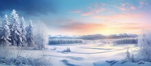In Country, A White Winter Landscape Emerges As The Sky Turns A Brilliant Blue, Highlighting The Beauty Of The Snow-covered Trees And Frozen Lakes, Creating A Stunning Scene That Showcases The Natural
