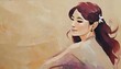 beautiful woman thirties forties fifties relax illustration