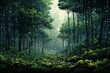 Abstract and pixelated interpretation of the green forest, beautiful nature
