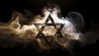 The Shield of David, The Star of David, Traditional Hebrew sign,  Israeli and Jewish identity symbol on smoke