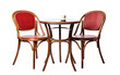 Visual Exploration of Stylish Al Fresco Dining with the Bistro Set Isolated on a Transparent Background PNG.