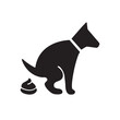 Vector icon of a pooping dog