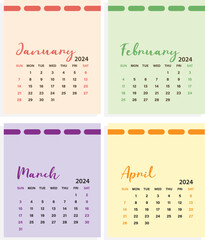 template Calendar of 2024  Printable