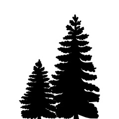 Wall Mural - Christmas tree silhouette on a white background vector