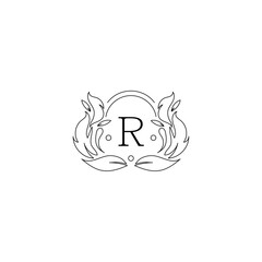 Canvas Print - Luxury Logo Alphabet R