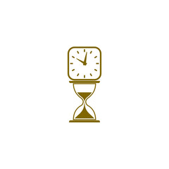 Poster - Sand clock and clock icon isolated on transparent background