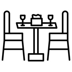 Canvas Print - Dinner Table Icon