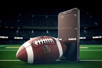 American football app video game on smartphone and betting sport