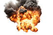 a high quality stock photograph of a single fire explosion isolated on a white background