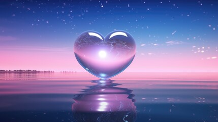 Wall Mural - galaxy cosmic heart background. bright stars night sky, romantic magic night, love and valentine’s d