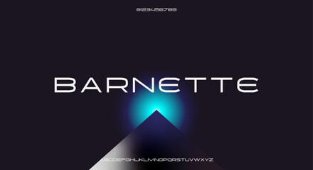 Poster - futuristic scifi modern alphabet design. digital font for typography vector illustration