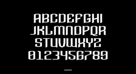 Poster - a modern alphabet font. digital typography vector illustration design