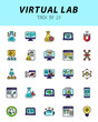 © icon - set of Virtual Lab Lineal Color icons for logo & web. Vector illustration